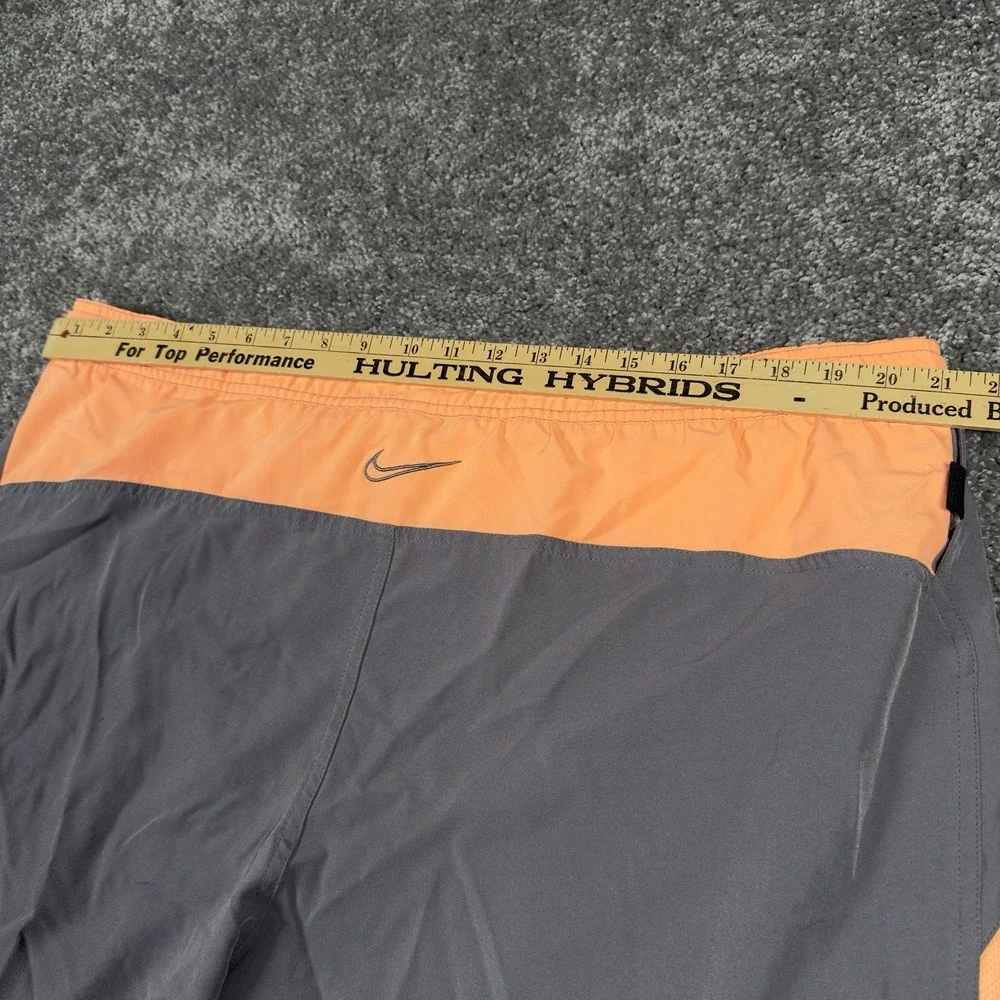 Nike Swim Trunks Shorts Men's Size XL Gray Orange Mesh Lined Pocket Swimming